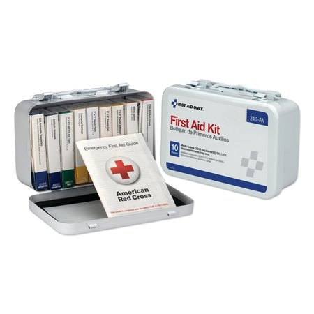 FIRST AID ONLY Unitized First Aid Kit for 10 People, 64-Pieces, OSHA/ANSI, Metal Case 240-AN